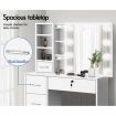 ALFORDSON Dressing Table Stool Set Makeup Storage Desk LED 10 Bulbs White