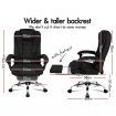 ALFORDSON Massage Office Chair Heated Seat Executive Gaming Racer Fabric Black