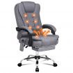 ALFORDSON Massage Office Chair Heated Fabric Seat Executive Gaming Racer Grey