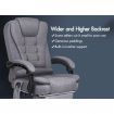 ALFORDSON Massage Office Chair Heated Fabric Seat Executive Gaming Racer Grey