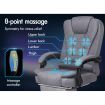 ALFORDSON Massage Office Chair Heated Fabric Seat Executive Gaming Racer Grey