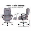 ALFORDSON Massage Office Chair Heated Fabric Seat Executive Gaming Racer Grey