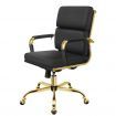 ALFORDSON Office Chair Ergonomic Paddings Executive Computer Work Seat Mid Back Gold and Black