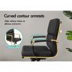 ALFORDSON Office Chair Ergonomic Paddings Executive Computer Work Seat Mid Back Gold and Black