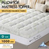 STARRY EUCALYPT Pillowtop Mattress Topper Bamboo Fibre Underlay Pad 7.5cm Double