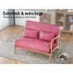 ALFORDSON Sofa 2 Seater Armchair Lounge Chair Accent Couch Fabric Seat Pink