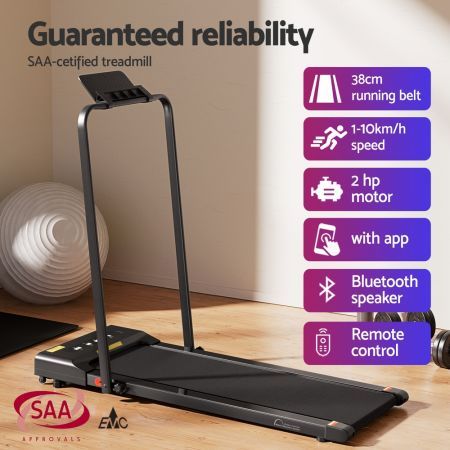 Everfit Treadmill Electric Walking Pad Home Gym Office Fitness 380mm Black