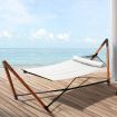 Gardeon Hammock Bed Outdoor Camping Timber Hammock with Stand Grey