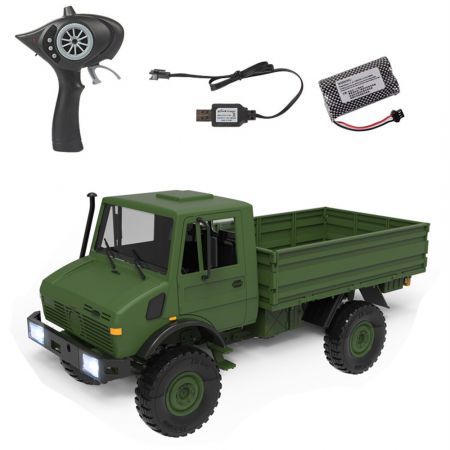 1/12 2.4G 4WD RC Car Unimog 435 U1300RC w/ LED Light Military Climbing Truck Full Proportional Vehicles Models Toys Army Green