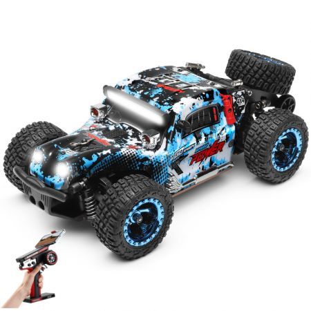 RTR 1/28 2.4G 4WD RC Car Off-Road Climbing High Speed LED Light Truck Full Proportional Vehicles Models Toys Two Batteries