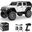 Two Batteries RTR 1/24 2.4G 4WD RC Car Rock Crawler LED Light Off-Road Climbing Monster Truck Vehicles Models Toys Black