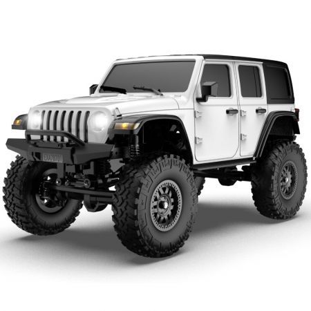 Two Batteries RTR 1/24 2.4G 4WD RC Car Rock Crawler LED Light Off-Road Climbing Monster Truck Vehicles Models Toys White