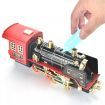 27MHZ RC Train Electric Track Classic Model Vehicles Smoke LED Lights Music Sound Remote Control Kids Gifts Toys Brown