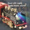 27MHZ RC Train Electric Track Classic Model Vehicles Smoke LED Lights Music Sound Remote Control Kids Gifts Toys Brown