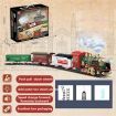 27MHZ RC Train Electric Track Classic Model Vehicles Smoke LED Lights Music Sound Remote Control Kids Gifts Toys Brown