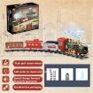 27MHZ RC Train Electric Track Classic Model Vehicles Smoke LED Lights Music Sound Remote Control Kids Gifts Toys Brown