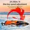 2.4G 4CH RC Boat High Speed LED Light Speedboat Waterproof 25km/h Electric Racing Vehicles Models Lakes Pools Orange