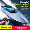 2.4G RC Boat Fast High Speed Capsized Reset LED Light Water Model Remote Control RTR Pools Lakes Racing One Battery Silver