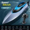 2.4G RC Boat Fast High Speed Capsized Reset LED Light Water Model Remote Control RTR Pools Lakes Racing One Battery Silver