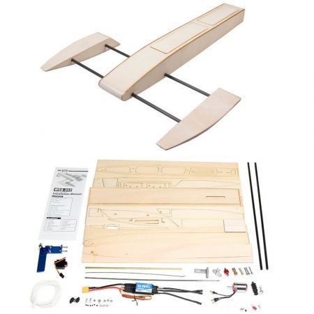 B061 B068 DIY RC Speed Boat Kit Wooden Sponson Outrigger Shrimp ModelB068