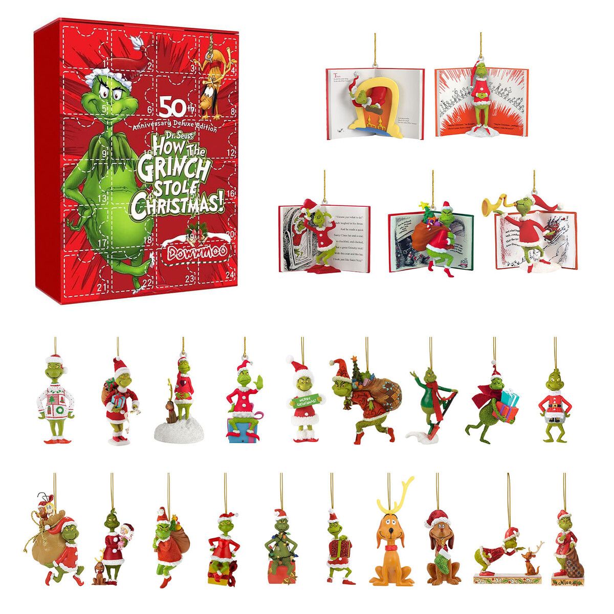 Calendar 2023-24 Pieces Cute Cartoon Elf Doll Surprise Gift,Christmas Countdown Calendar for Children and Adults (B)