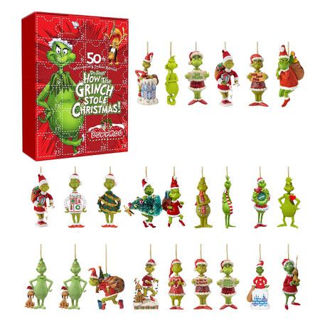 Calendar 2023-24 Pieces Cute Cartoon Elf Doll Surprise Gift,Christmas Countdown Calendar for Children and Adults (A)