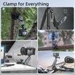 Handlebar Clamp Mount, Motorcycle Bike Pole Mount with Flexible 360 Ball Head Compatible with GoPro Hero