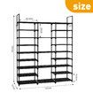 9 Tier Shoe Rack Storage Organiser 50 Pairs Shoes Shelving Entryway Closet Cabinet Display Space Saving Corner Shelf DIY Metal Stackable Hook