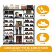 9 Tier Shoe Rack Storage Organiser 50 Pairs Shoes Shelving Entryway Closet Cabinet Display Space Saving Corner Shelf DIY Metal Stackable Hook