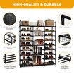 9 Tier Shoe Rack Storage Organiser 50 Pairs Shoes Shelving Entryway Closet Cabinet Display Space Saving Corner Shelf DIY Metal Stackable Hook