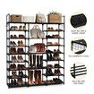 9 Tier Shoe Rack Storage Organiser 50 Pairs Shoes Shelving Entryway Closet Cabinet Display Space Saving Corner Shelf DIY Metal Stackable Hook