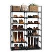 Shoe Rack 7 Tiers Storage Shelving 30 Pairs Shoes Boots Organiser Entryway Closet Cabinet DIY Display Stand Shelves Space Saving Unit Metal