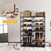 Shoe Rack 7 Tiers Storage Shelving 30 Pairs Shoes Boots Organiser Entryway Closet Cabinet DIY Display Stand Shelves Space Saving Unit Metal