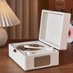 Desktop Bluetooth 5.0 CD Player with Speaker,Portable CD Player for Home,Retro Suitcase CD Player Soft Voice