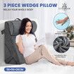Wedge Pillow Triangle Bed Cushion Memory Foam Cooling Gel Neck Back Head Support Leg Elevation Raiser Sleep Pregnancy Cotton Cover Adjustable
