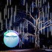 LED Solar Meteor Shower Rain Drop String White Lights Xmas Falling Star Tree Decor Night Outdoor Christmas Garden Waterproof