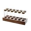 Single Dose Coffee Bean Storage Tubes Coffee Bean Cellar 12Pcs Dosing Glass Vials With Lids (2Oz) Wooden Display Stand And Funnel
