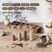 Single Dose Coffee Bean Storage Tubes Coffee Bean Cellar 12Pcs Dosing Glass Vials With Lids (2Oz) Wooden Display Stand And Funnel