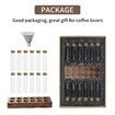 Single Dose Coffee Bean Storage Tubes Coffee Bean Cellar 12Pcs Dosing Glass Vials With Lids (2Oz) Wooden Display Stand And Funnel