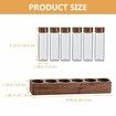 Glass Test Tube Set with Plastic Stoppers and Wood Rack Glass Coffee Bean Container Mini Glass Bottles Jars for Lab,Party Favors,Candy,Beads,6 Piece Set/19ml