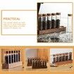 Glass Test Tube Set with Plastic Stoppers and Wood Rack Glass Coffee Bean Container Mini Glass Bottles Jars for Lab,Party Favors,Candy,Beads,6 Piece Set/19ml