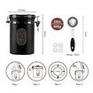 1800ML Airtight Coffee Canister with Date Tracker Transparent Window,22.8OZ Coffe Beans Storage with 30ML Measure Spoon&4 co2 Valve,Kitchen Food Storage Container for Grounds Coffee,Beans&Tea (Black)