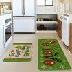 Grinch Christmas Decorations Kitchen Rugs and Mats Set of 2, The Grinch Decor of Winter Holiday Party and Home Kitchen(40*60+40*110CM)