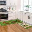 Grinch Christmas Decorations Kitchen Rugs and Mats Set of 2, The Grinch Decor of Winter Holiday Party and Home Kitchen(40*60+40*110CM)