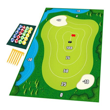 Chipping Golf Practice Mats Golf Game Training Mat Indoor Outdoor Games for Adults Family Kids (golf clubs are not included)