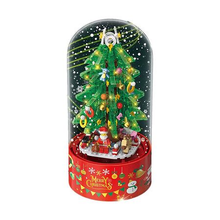 Christmas Snowflake Rotating Music Box With Building Christmas Toy Decoration Kindergarten Ornament