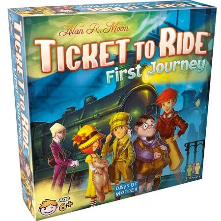 Ticket to Ride First Journey Board Game , Strategy Game , Train Adventure Fun Family Game for Kids and Adults , Ages 6+ , 2-4 Players