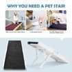 Foldable Dog Stairs Pet Ramp Height Adjustable Ladder for Bed Sofa Car Puppy Steps Doggy Climbing SUV Truck Outdoor Travel Pine Wood