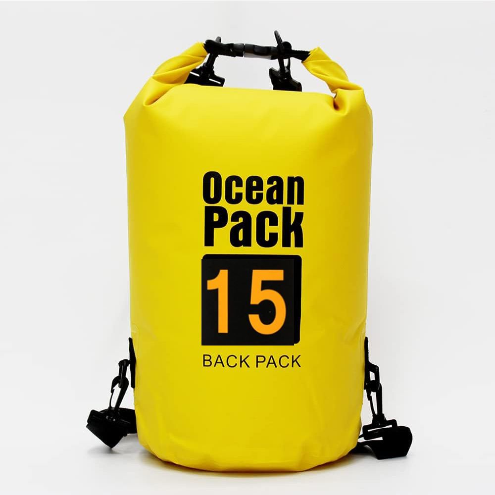 15L Waterproof Dry Bag Back Pack Sack Rafting Canoing Boating Water Resistance Yellow