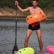 Wave Swim Buoy for Open Water Swimmers and Triathletes, Light and Visible Float for Safe Training and Racing